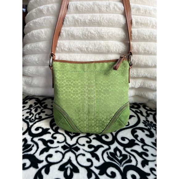 Vintage Coach Neon Green Hobo Lime y2k - Picture 1 of 9